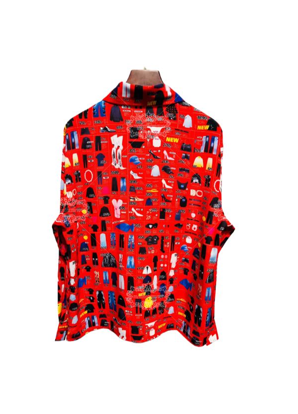 Red Pop Art Product Icons Shirt | The Leisure Collar
