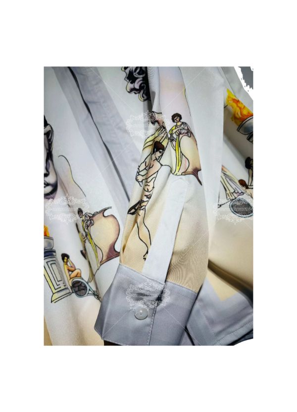 Opulent Medusa Baroque Print Shirt | Dark Luxe Short