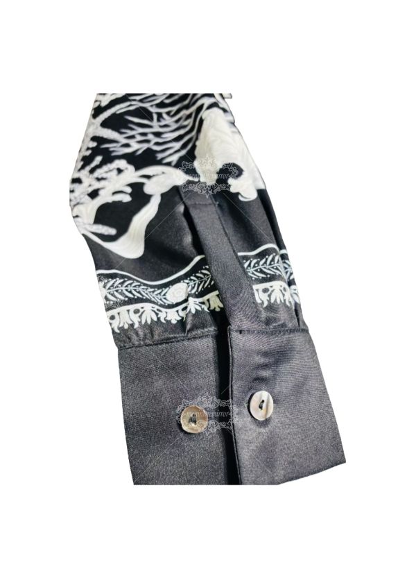 Monochrome Marine Baroque Shirt | The Leisure Collar