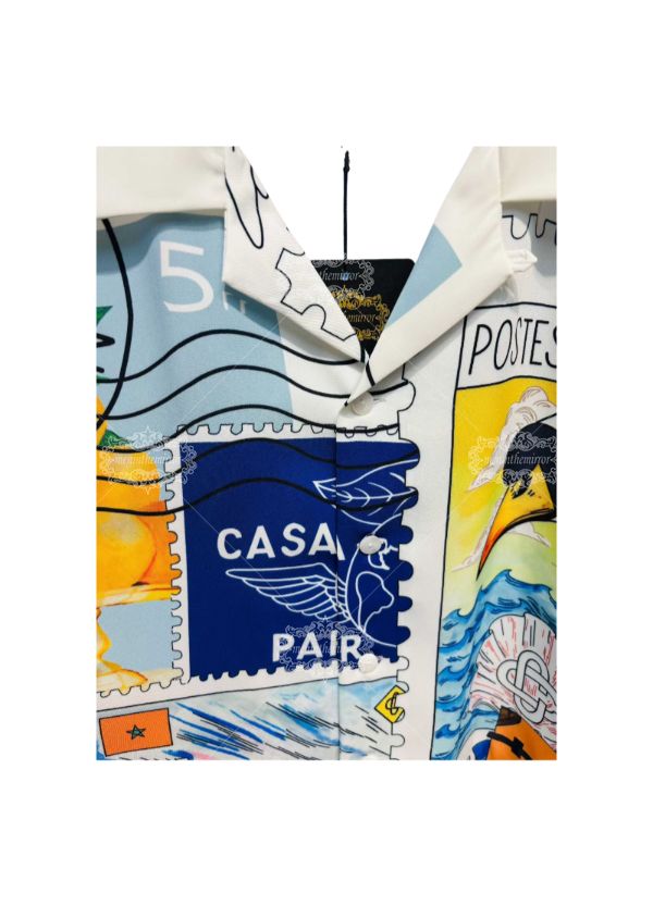 Vibrant Aqua Blue Geometric Print Shirt | High-Contrast Luxe Streetwear