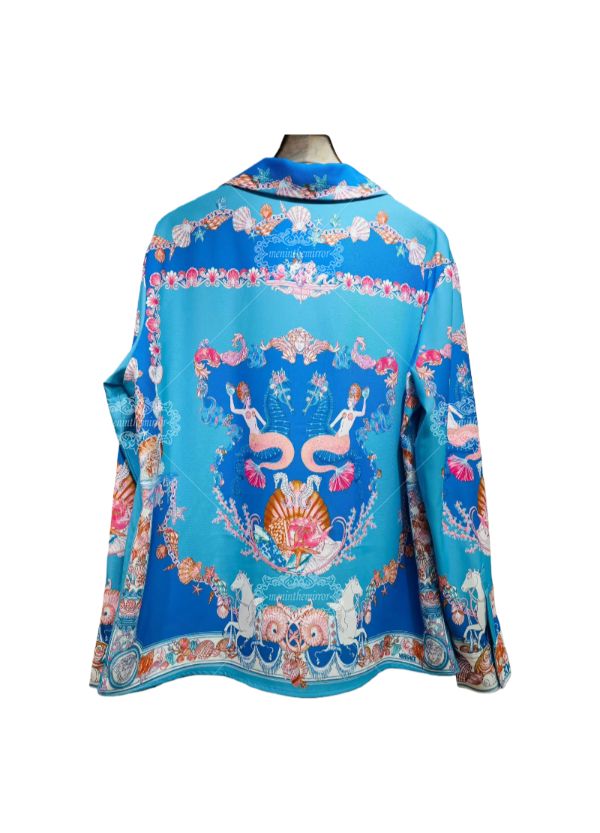 Blue Contrast Baroque Emblem Tee | The Gallery Luxe