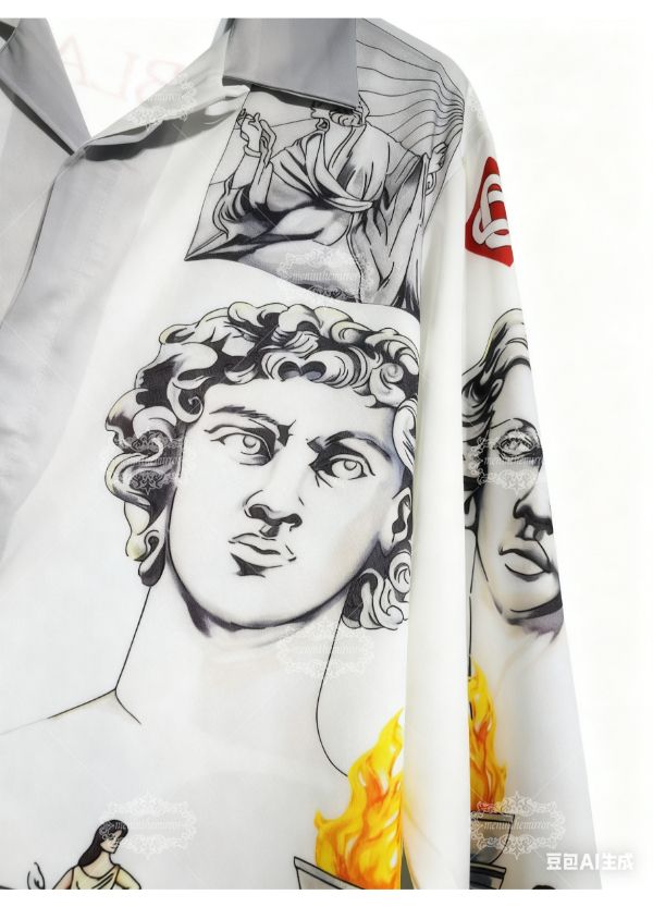 Opulent Medusa Baroque Print Shirt | Dark Luxe Short