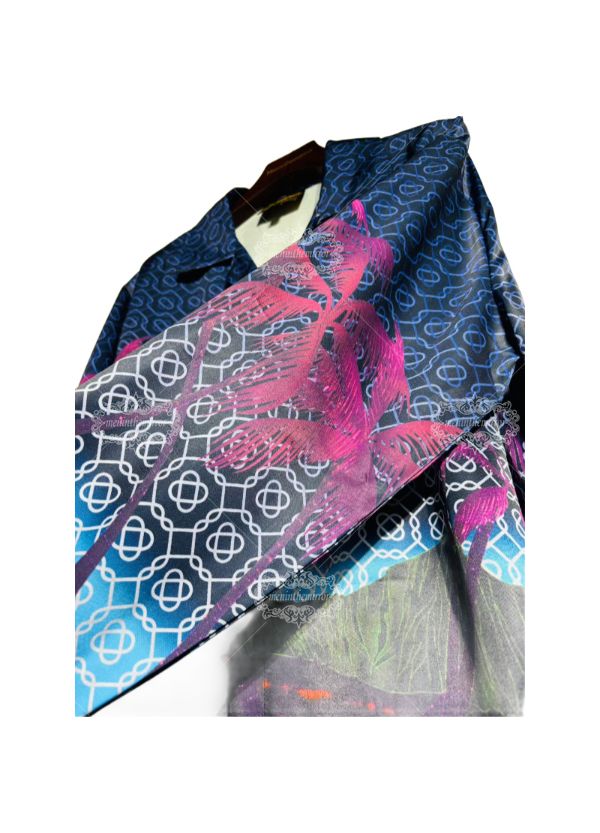 Vibrant Neon Palm Print Long Sleeve Shirt | Luxe Resort Wear