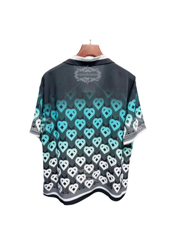 Geometric Heart Gradient Print Shirt | Aqua Luxe Streetwear Short