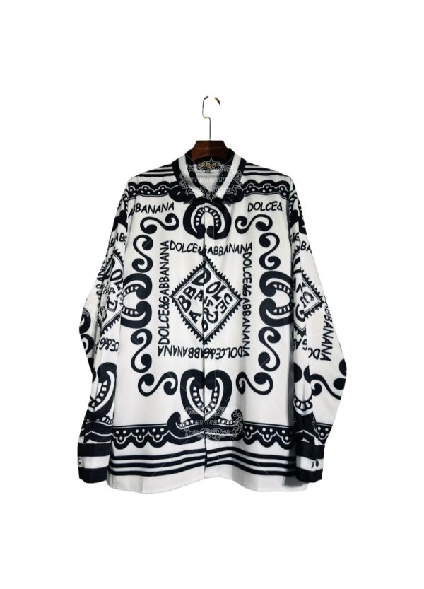 Monochrome Sicilian Logo Scarf Shirt | The Leisure Collar