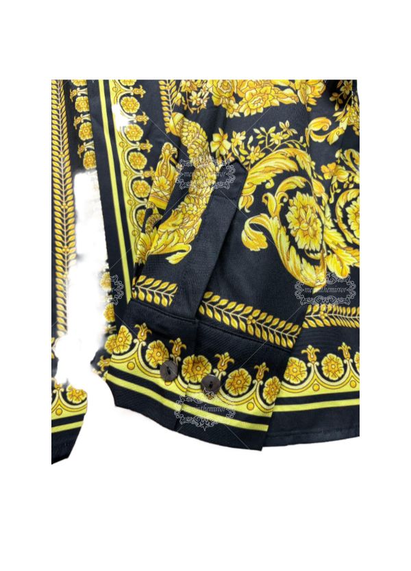 Black Gold Medusa Baroque Shirt | The Leisure Collar