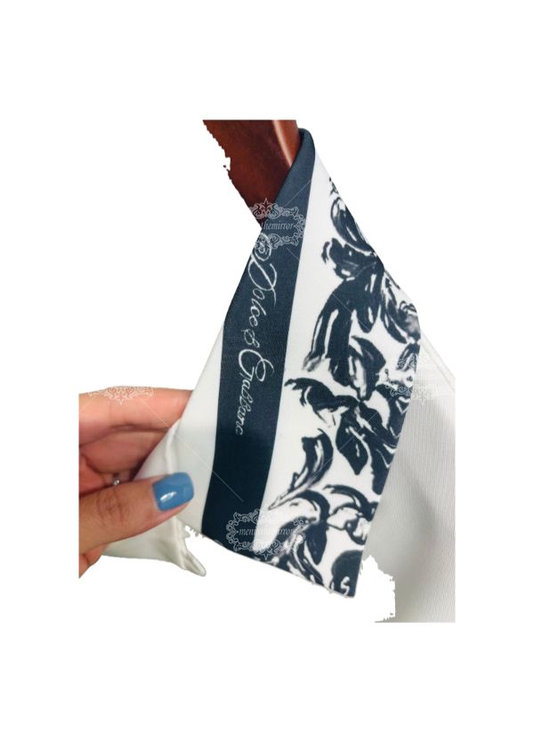 Monochrome Baroque Text Print Shirt | Luxe White & Black Short