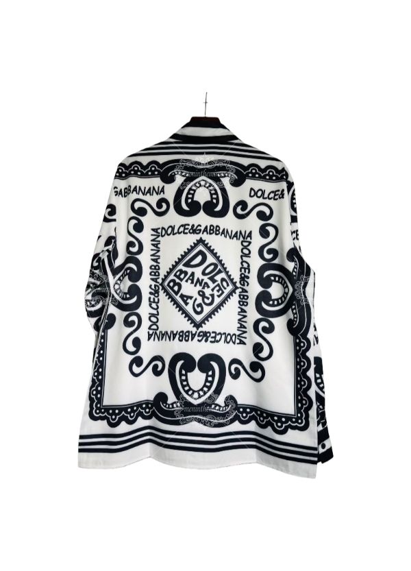 Monochrome Sicilian Logo Scarf Shirt | The Leisure Collar