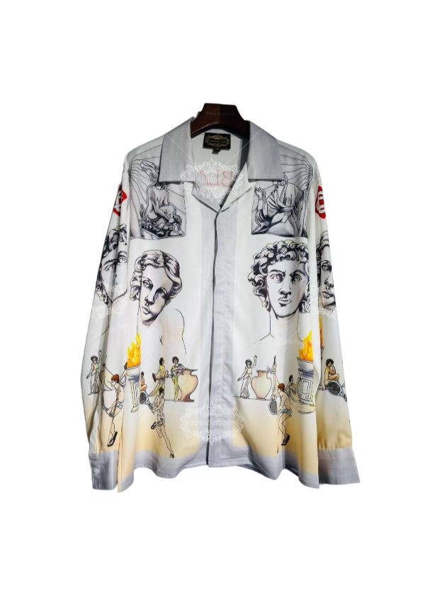 Opulent Medusa Baroque Print Shirt | Dark Luxe Short