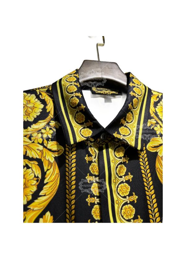 Black Gold Medusa Baroque Shirt | The Leisure Collar