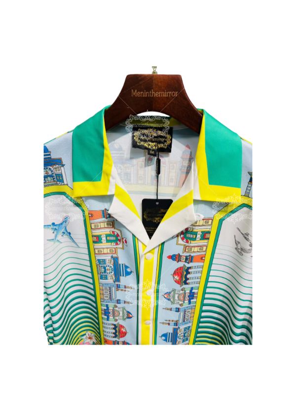 Black Gold Geometric Cityscape Tee | The Gallery Luxe