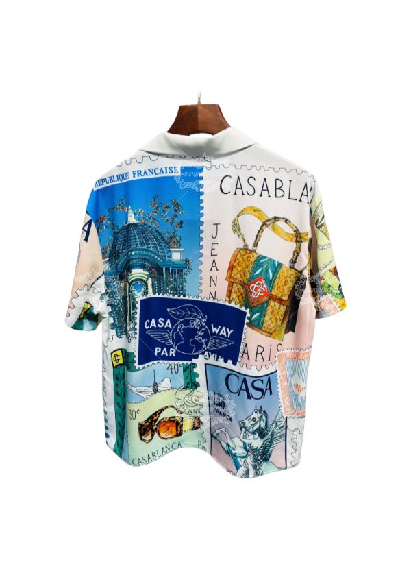 Vibrant Aqua Blue Geometric Print Shirt | High-Contrast Luxe Streetwear