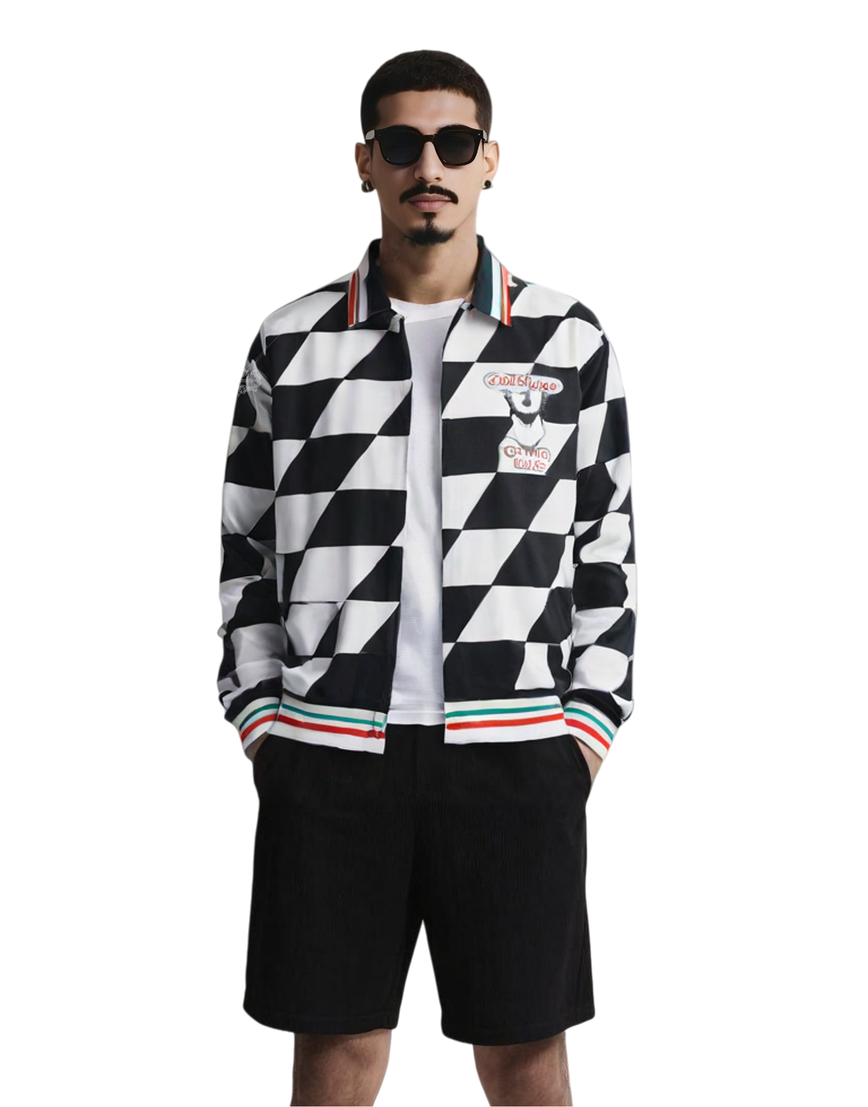 Monochrome Casablanca Grand Prix Check Shirt