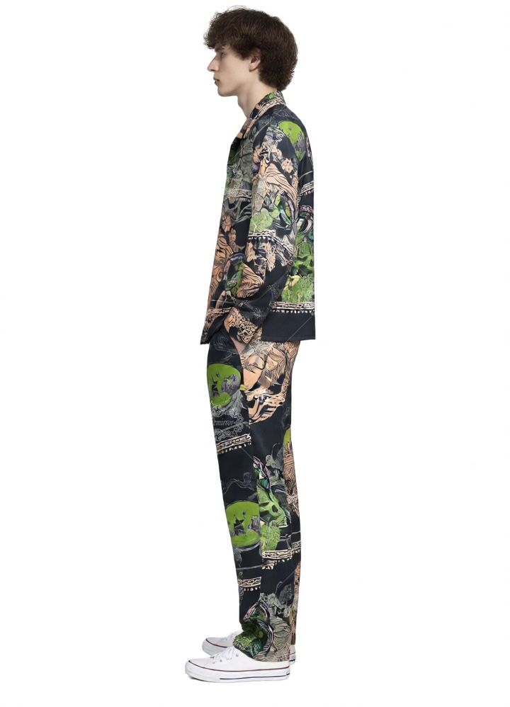 Luxury Baroque Medallion Print Short Sleeve Shirt | Silk-Touch Breathable Men's Resort Wear