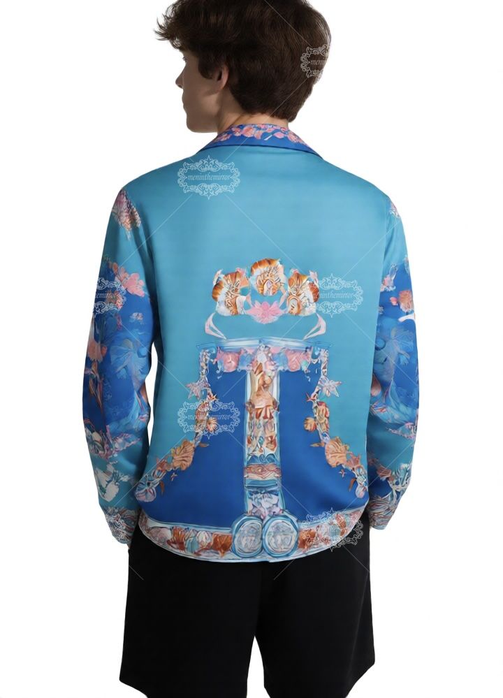 Blue Contrast Baroque Emblem Tee | The Gallery Luxe