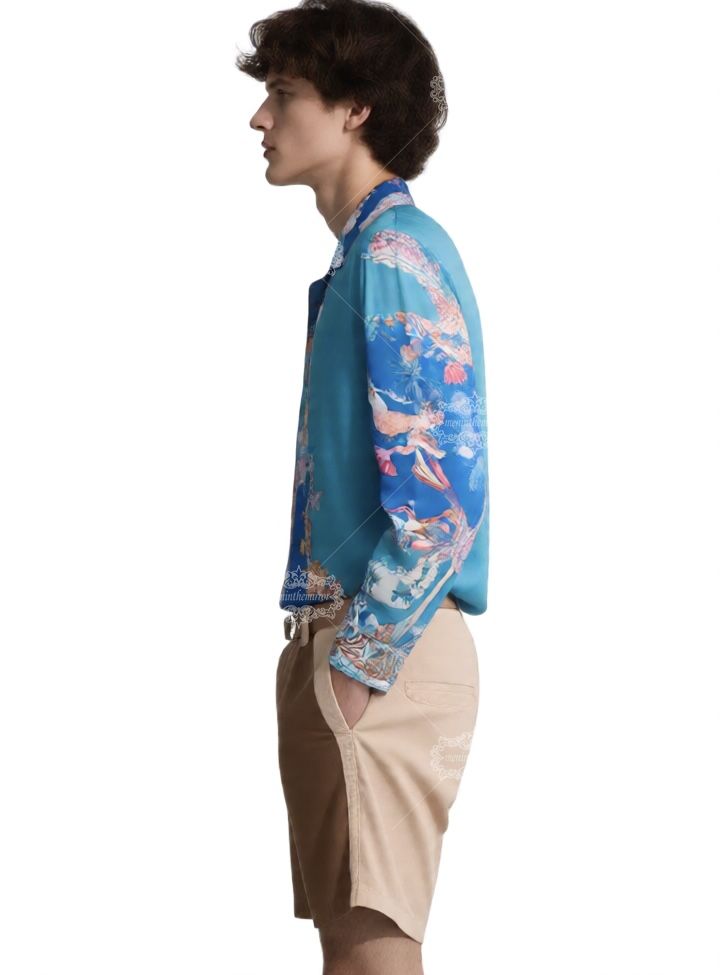 Blue Contrast Baroque Emblem Tee | The Gallery Luxe