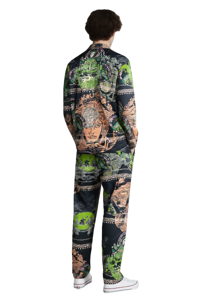 Luxury Baroque Medallion Print Short Sleeve Shirt | Silk-Touch Breathable Men's Resort Wear