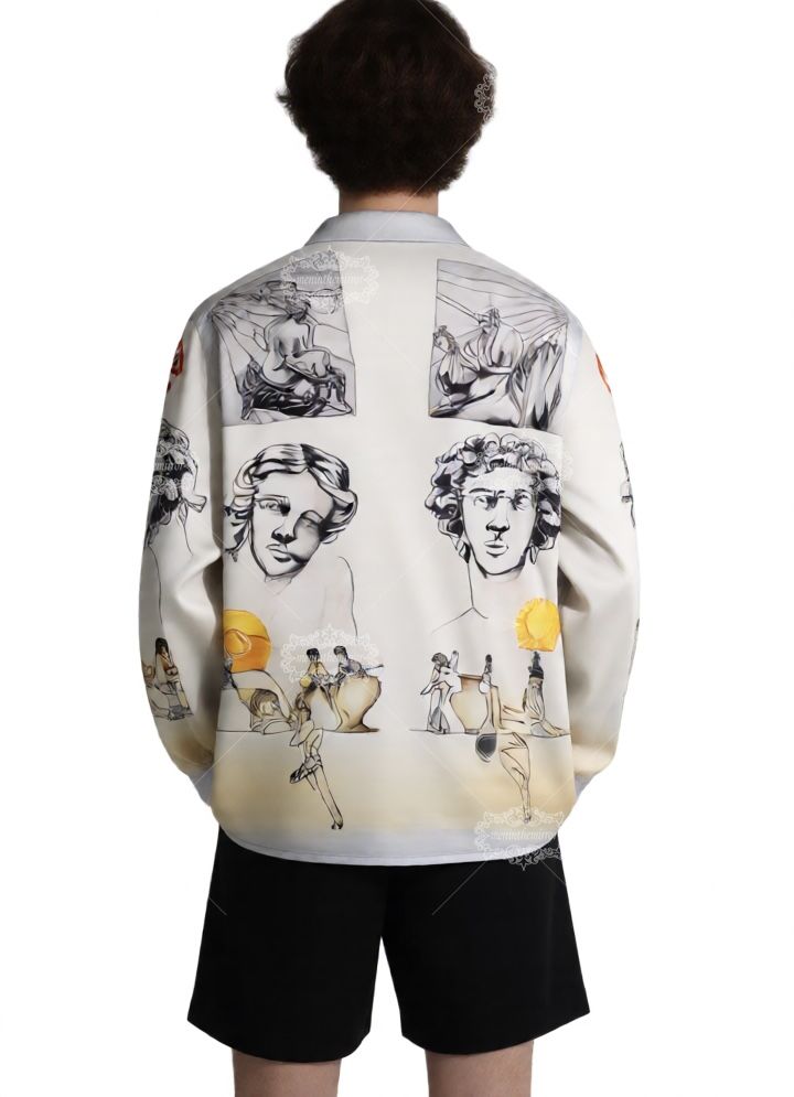 Opulent Medusa Baroque Print Shirt | Dark Luxe Short