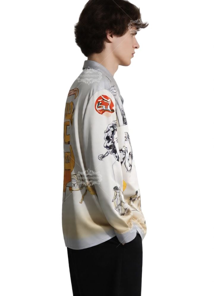 Opulent Medusa Baroque Print Shirt | Dark Luxe Short