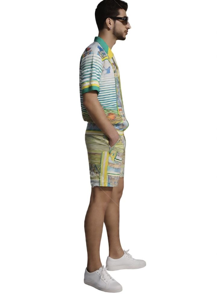 Black Gold Geometric Cityscape Tee | The Gallery Luxe